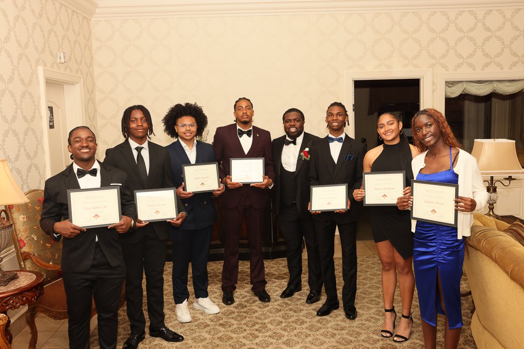 Scholarship recipients at achievement ceremony