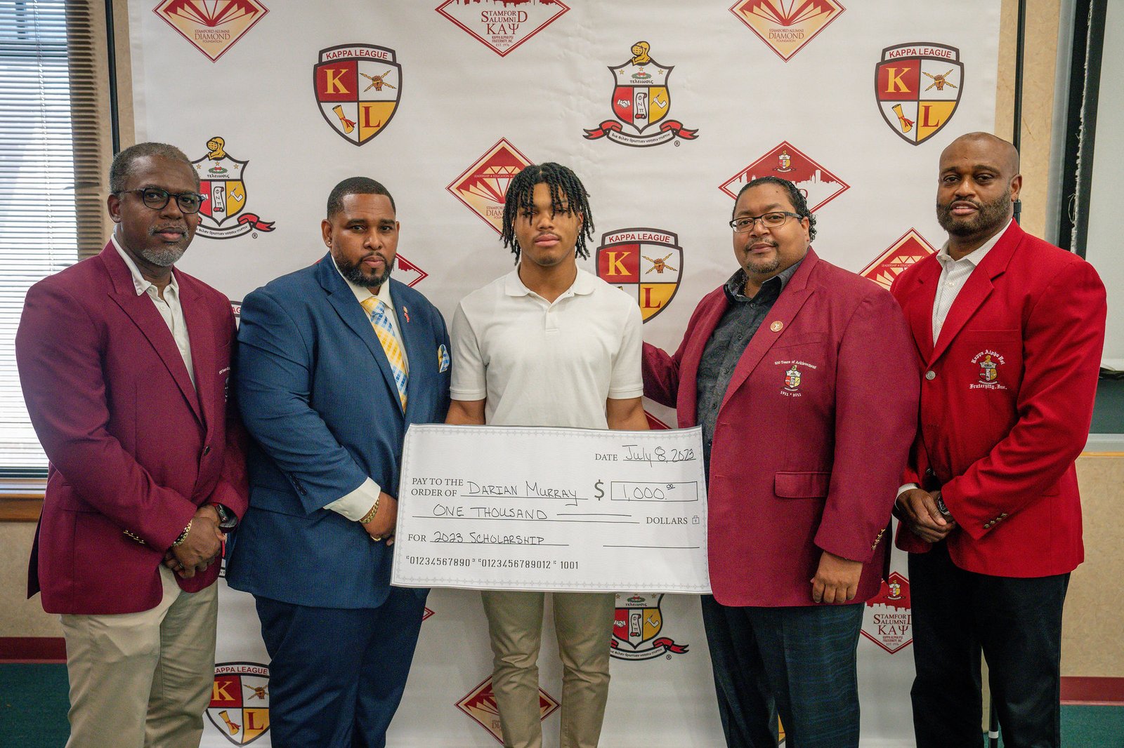 Scholarship check presentation